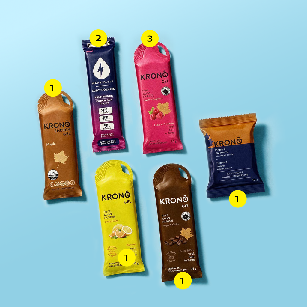 Half Marathon Fuel Pack contents, caffeinated build